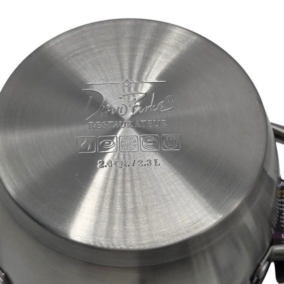 David Burke Cookware Regency 2.4Qt Stainless Steel Casserole Pot Straining Lid‎ - Picture 9 of 15